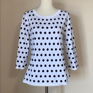 Liz Claiborne polka dot sweater 3/4-sleeve M